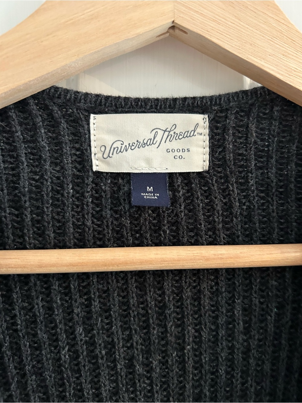 Universal Thread Charcoal Gray Open-Front Ribbed Cardigan - Picture 2 of 4